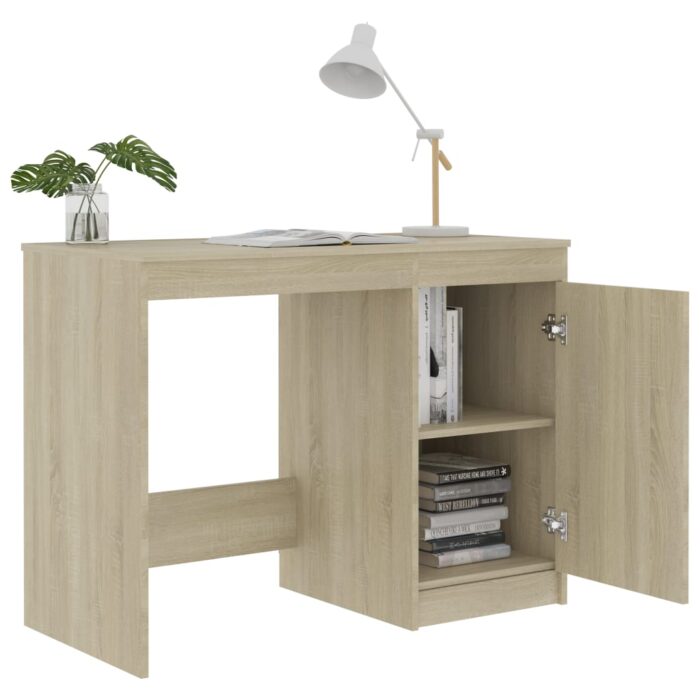 Bureau Chêne sonoma 100x50x76 cm Bois d’ingénierie – Image 3