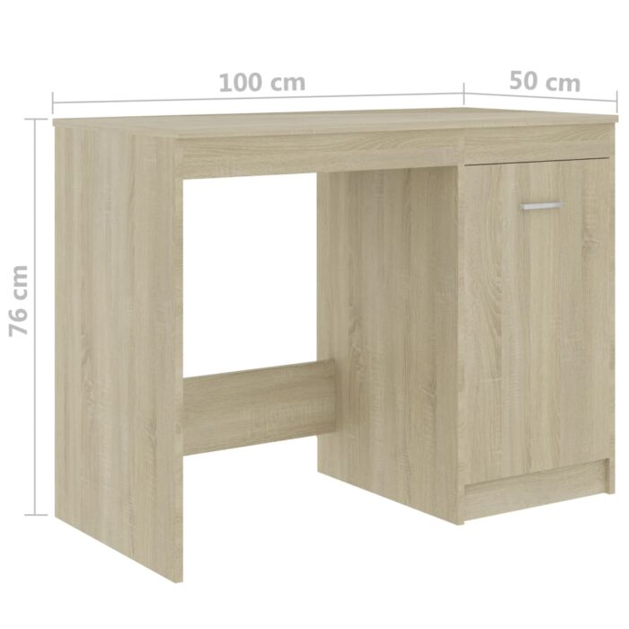 Bureau Chêne sonoma 100x50x76 cm Bois d’ingénierie – Image 7