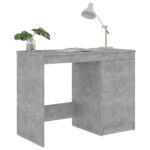 Bureau Gris béton 100x50x76 cm Bois d'ingénierie – Image 2