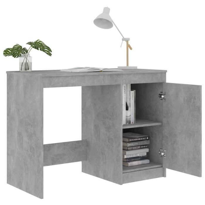 Bureau Gris béton 100x50x76 cm Bois d'ingénierie – Image 3