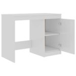 Bureau Blanc brillant 100x50x76 cm Bois d’ingénierie – Image 5