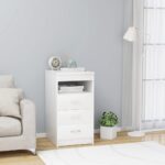 Armoire à tiroirs Blanc 40x50x76 cm Bois d'ingénierie