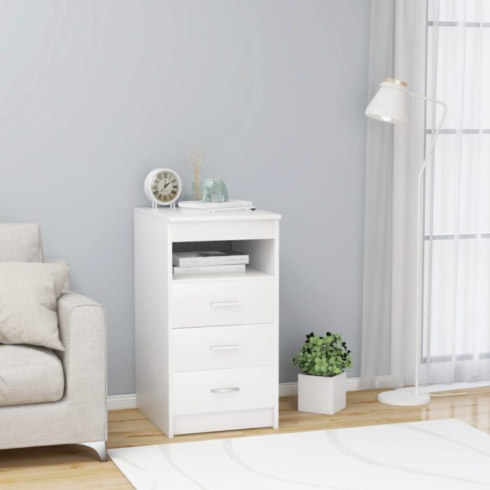 Armoire à tiroirs Blanc 40x50x76 cm Bois d'ingénierie – Image 1