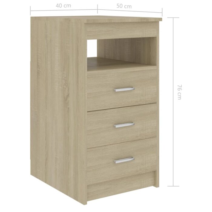 Armoire à tiroirs Chêne sonoma 40x50x76 cm Bois d'ingénierie – Image 4