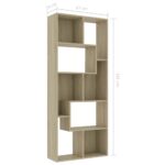 Bibliothèque Chêne sonoma 67x24x161 cm Bois d'ingénierie – Image 9