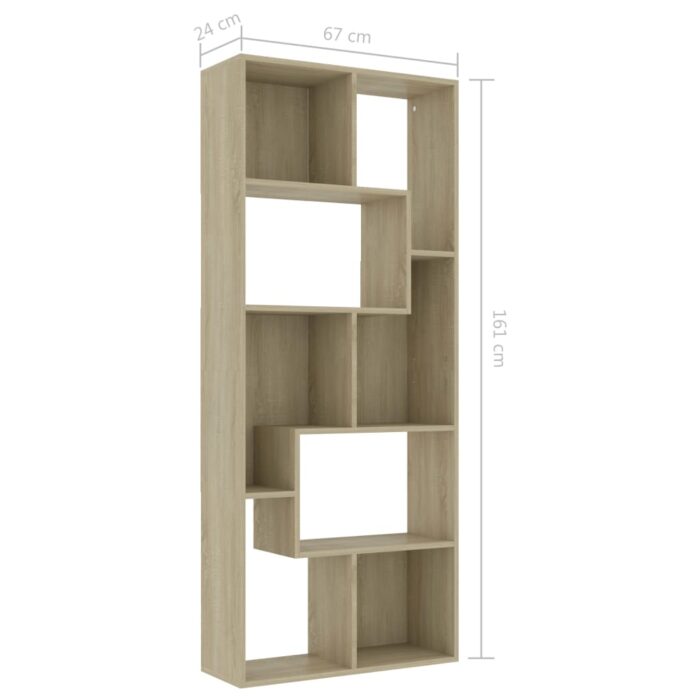 Bibliothèque Chêne sonoma 67x24x161 cm Bois d'ingénierie – Image 9
