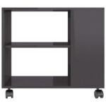 Table d'appoint Gris brillant 70x35x55 cm Bois d'ingénierie – Image 2