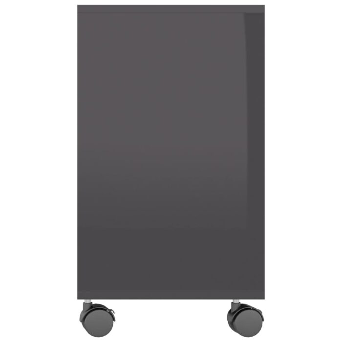 Table d'appoint Gris brillant 70x35x55 cm Bois d'ingénierie – Image 3