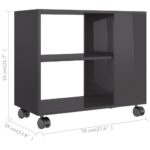 Table d'appoint Gris brillant 70x35x55 cm Bois d'ingénierie – Image 4
