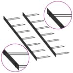 Casiers à bouteilles muraux pour 14 bouteilles 2 pcs Noir Métal – Image 4