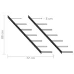 Casiers à bouteilles muraux pour 14 bouteilles 2 pcs Noir Métal – Image 5