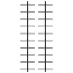 Casiers à bouteilles muraux pour 20 bouteilles 2 pcs Noir Métal – Image 2