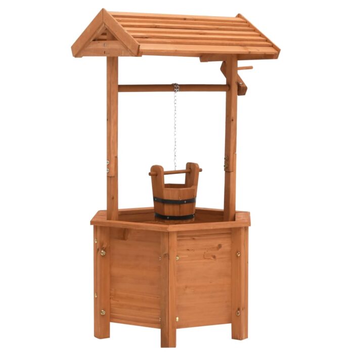 Jardinière à puits à souhait de jardin 40x40x84cm Bois de sapin – Image 1