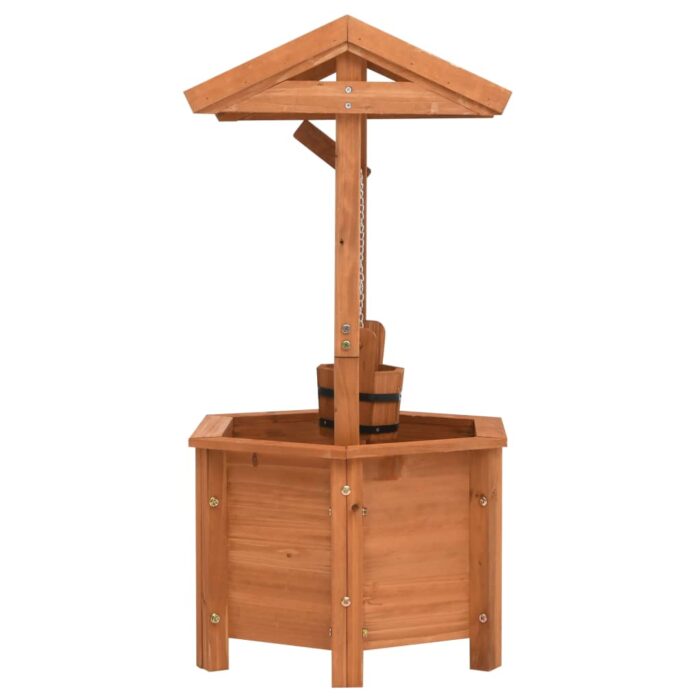Jardinière à puits à souhait de jardin 40x40x84cm Bois de sapin – Image 3