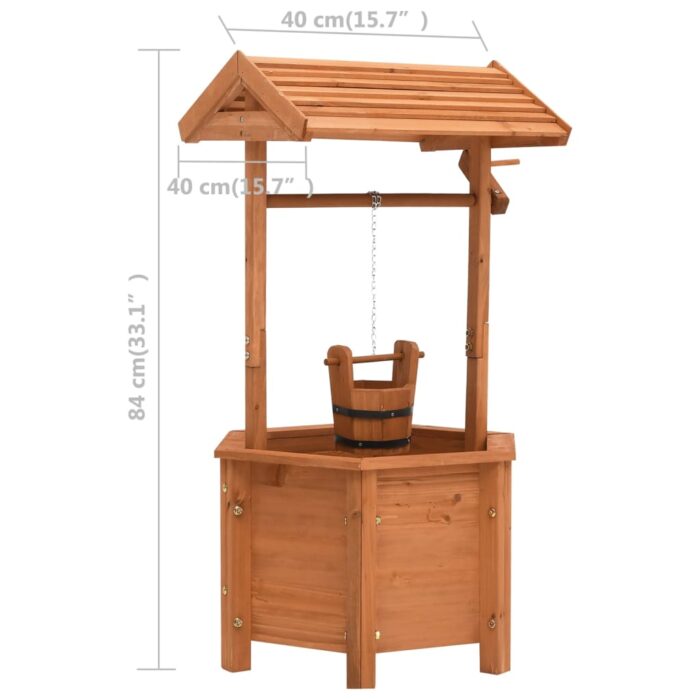 Jardinière à puits à souhait de jardin 40x40x84cm Bois de sapin – Image 5