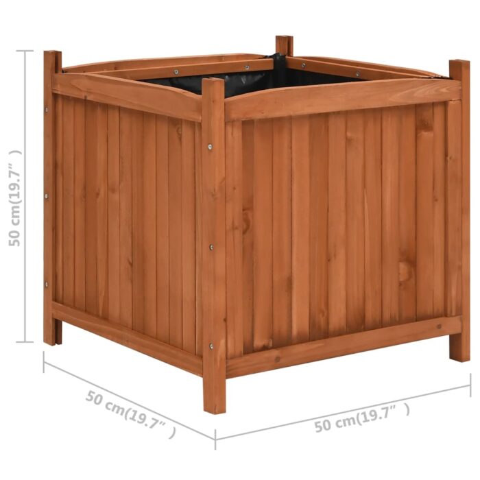Jardinières surélevées 2 pcs 50x50x50 cm Bois de sapin – Image 4