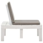 Chaises de salon de jardin et coussins lot de 2 Plastique Blanc – Image 3