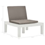 Chaises de salon de jardin et coussins lot de 2 Plastique Blanc – Image 7