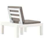 Chaises de salon de jardin et coussins lot de 4 Plastique Blanc – Image 4