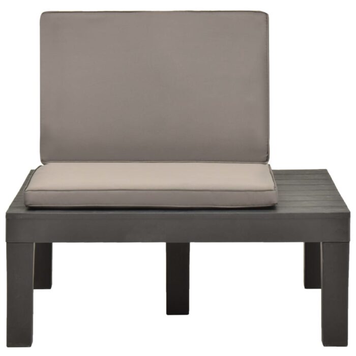 Chaises de salon de jardin et coussins 2pc Plastique Anthracite – Image 2