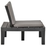 Chaises de salon de jardin et coussins 2pc Plastique Anthracite – Image 3