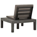 Chaises de salon de jardin et coussins 2pc Plastique Anthracite – Image 4