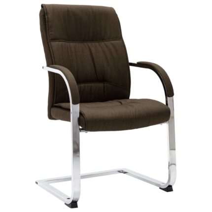 Chaise de bureau cantilever Marron Tissu