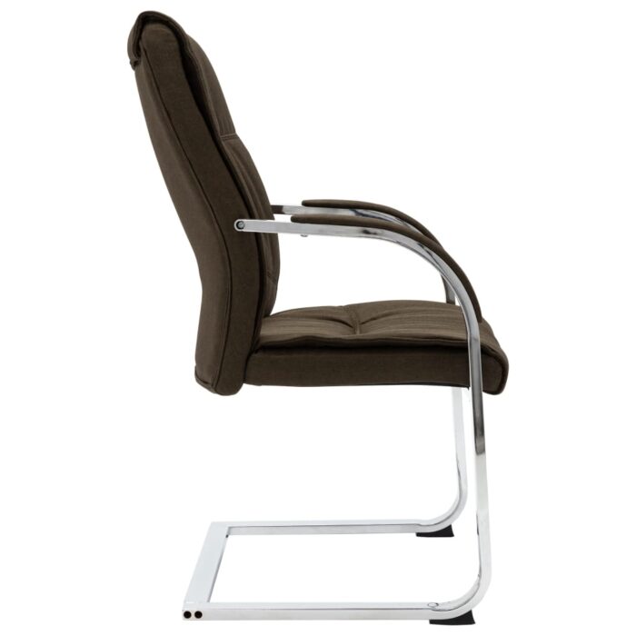 VXL8719883987279_g_en_hd_2.jpg Chaise de bureau cantilever Marron Tissu – Image 2