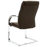 Chaise de bureau cantilever Marron Tissu – Image 3