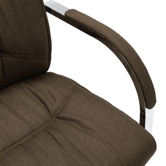 VXL8719883987279_g_en_hd_4.jpg Chaise de bureau cantilever Marron Tissu – Image 4