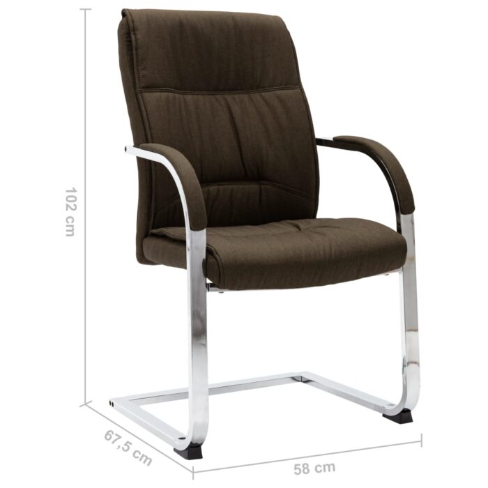 VXL8719883987279_g_en_hd_5.jpg Chaise de bureau cantilever Marron Tissu – Image 5