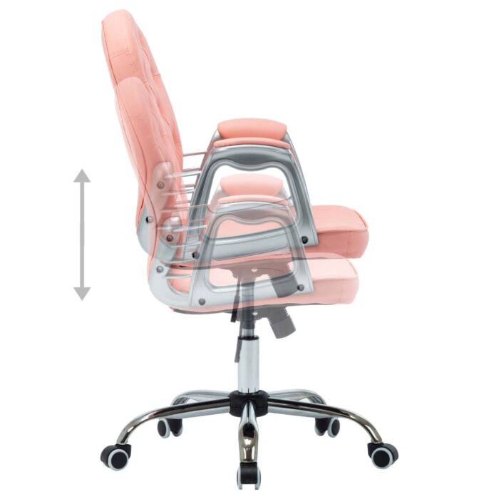 Chaise de bureau pivotante Rose Similicuir – Image 4