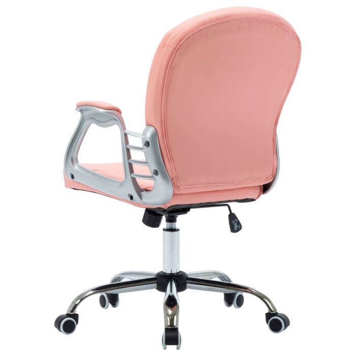 Chaise de bureau pivotante Rose Similicuir – Image 5
