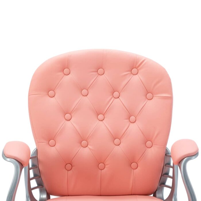 Chaise de bureau pivotante Rose Similicuir – Image 6