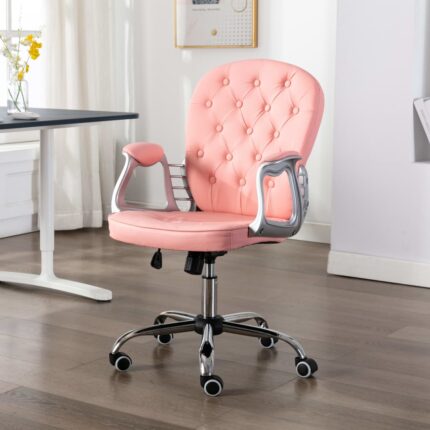Chaise de bureau pivotante Rose Similicuir