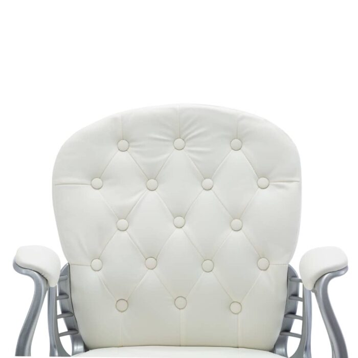 Chaise de bureau pivotante Blanc Similicuir – Image 6