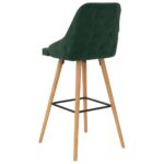 Tabourets de bar lot de 2 vert foncé velours – Image 5