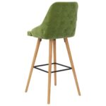 Tabourets de bar lot de 2 vert clair velours – Image 5