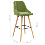Tabourets de bar lot de 2 vert clair velours – Image 6