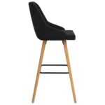 Tabourets de bar lot de 2 noir velours – Image 4