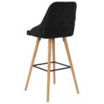 Tabourets de bar lot de 2 noir velours – Image 5
