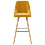 Tabourets de bar lot de 2 jaune velours – Image 3