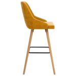 Tabourets de bar lot de 2 jaune velours – Image 4