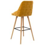Tabourets de bar lot de 2 jaune velours – Image 5