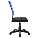 Chaise de bureau Noir et bleu 44x52x100 cm Tissu en maille – Image 3