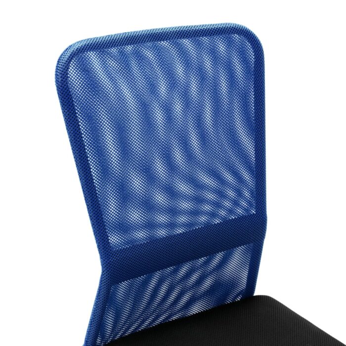 Chaise de bureau Noir et bleu 44x52x100 cm Tissu en maille – Image 4