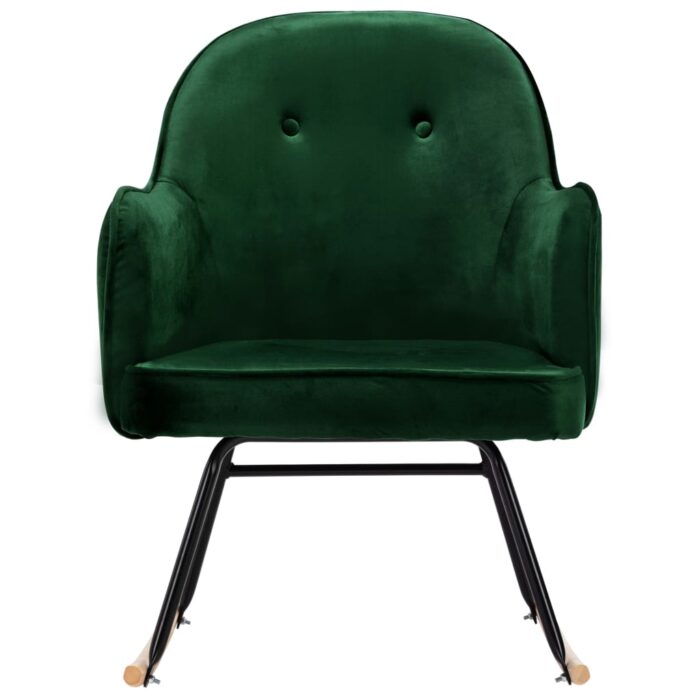 Chaise à bascule Vert foncé Velours – Image 2