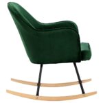 Chaise à bascule Vert foncé Velours – Image 3