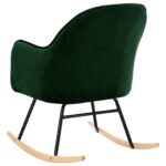 Chaise à bascule Vert foncé Velours – Image 4