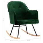 Chaise à bascule Vert foncé Velours – Image 6